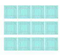 SLXLYH Lot de 12 foulards carrés à imprimé de fleurs de cajou pour activités de plein air (vert menthe)