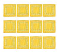 SLXLYH Lot de 12 grands foulards carrés tendance avec imprimé fleur de cajou pour activités de plein air (doré)