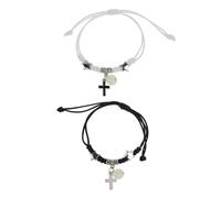 SLXLYH Lot de 2 bracelets en corde tressée avec perles lumineuses pour couple, promesse, amitié, bijoux assortis pour couple amoureux