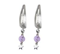 SLXLYH Lot de 2 épingles à cheveux en métal avec pendentif étoile pour fille et adolescente - Pinces à cheveux pour femme - Violet