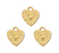 SLXLYH Lot de 3 colliers avec pendentif en forme de cœur en acier inoxydable pour loisirs créatifs, fabrication de bijoux et accessoires personnalisés pour usage quotidien, As shown, Acier inoxydable
