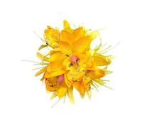 SLXLYH Pince à cheveux en forme de fleur pour femmes et filles - Accessoire pour cheveux - Barrette florale pour mariages et fêtes (jaune)