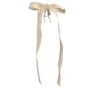 SLXLYH Pince à cheveux longs en satin avec perles pour femmes et filles (beige)