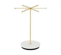 SLXLYH Support rotatif pour colliers, boucles d'oreilles, porte-clés, bracelets, 48 crochets (doré)