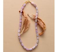 SLXWSXZE High End Stones Apatite Lariat Chokers Necklace Women Exquisite Beaded Simple Layers Necklace Jewelry Gifts(Kunzite)