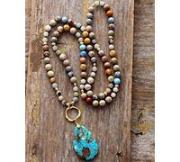 SLXWSXZE Spiritual Stones Teardrop Pendant Necklaces Women Bohemian Yoga Necklace Jewelry Gifts