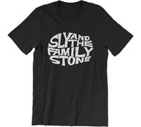 Sly and The Family Stone T Shirt Funk Band San Francisco Tee Round Neck Unisex Tops Men's 100% Cotton Short Sleeve T Shirts Black 3XL