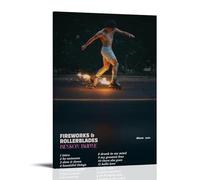 SLYASZX Benson Boone Poster sur toile avec cadre mural Fireworks & Rollerblades 30 x 45 cm