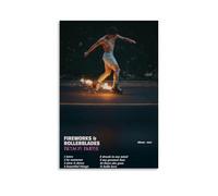 SLYASZX Benson Boone - Poster sur toile Fireworks & Rollerblades - Peinture à l'huile décorative à suspendre pour maison, salon, chambre à coucher, salle à manger - Style sans cadre 60 x 90 cm