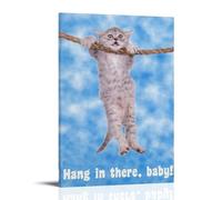 SLYASZX Hang in There Poster Toile Peinture à l'huile Peinture décorative Art Poster Peinture à suspendre pour la maison, le salon, la chambre à coucher, la salle à manger Cadre mural 30 x 45 cm