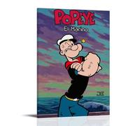 SLYASZX Popeye The Sailor Poster sur toile peinture à l'huile décorative à suspendre pour la maison, le salon, la chambre à coucher, la salle à manger avec cadre mural 20 x 30 cm