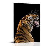 SLYASZX Poster tigre sur toile, peinture à l'huile, peinture décorative à suspendre, pour maison, salon, chambre à coucher, salle à manger, cadre mural, 50 x 75 cm