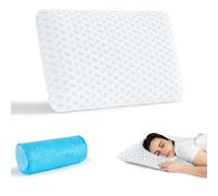 Slybear Oreiller en mousse à mémoire de forme, super fin, 40 x 60 x 7 cm, doux pour un sommeil réparateur, avec sac pour les voyages, le yoga, la méditation, avec housse lavable