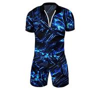 SLYGOU Ensembles de Haut Et de Bas D'EntraîNement,Polo Survetement Homme SurvêTement De Jogging Ensemble Foot Été Ensemble 2 Pièces et Pantalon de SurvêTement pour Homme VêTements Hommes