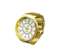 SLYHHZHMY 2pcs Anneau Rond Horloge Mouvement à Quartz Doigt Porter Bracelet élastique Chronographe Exacte pour Les Hommes Ou Les Femmes (Golden Circle)