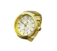 SLYHHZHMY 2pcs Anneau Rond Horloge Mouvement à Quartz Doigt Porter Bracelet élastique Chronographe Exacte pour Les Hommes Ou Les Femmes (Golden Numbers)