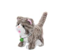 SLYHHZHMY Chat en Peluche Qui Apprend à Parler Et à Chanter (12 Chansons) Animaux en Peluche Chat électrique avec Lumières Multicolores (Gris Clair)