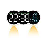 SLYHHZHMY Horloge Murale Numérique LED Affichage De L'heure Date De Semaine Température Réveil avec Télécommande Bas avec Projecteur Adapté à La Maison Décoration De Bureau (Trois Couleurs)