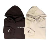Slyzzcjb Sweat à Capuche avec Chiffres Romains Brodés, pour Couples, Personnalisé avec Visage d'Animal, Cœur et Vos Initiales sur la Manche
