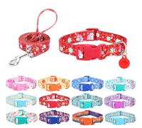 SLZZ Collier pour Chien avec Laisse Étui Porte Airtag - Colliers pour Chiens Mâle Femelle Garçon Fille Chiot X-Petit Petit Moyen Grand Chiens Marche Course Formation - Marguerite Rouge - XS