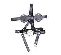 SM Bâillon Bouche Boule Tête Bondage Harnais Harnais Harnais Cuir Noir avec Bâillon de Balle Trous Aérations Adultes Flirten Sextoy pour Débutant Gay Réglable