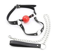 SM bâillon de bouche pour adulte - Bâillon à boule - Harnais en cuir synthétique avec balle - Jouet sexuel pour les débutants et les femmes - Réglable - Noir - B