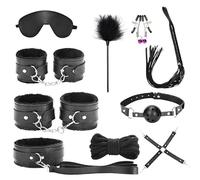 SM Bondage Cool Black Tone Bondage Couple's Kit 10 Pieces Set Conditioning Supplies