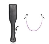 SM Bondage Paddle Erotique Cuir Flogger Fouet Fétiche Réglable Pinces à tétons Collier avec chaîne de seins SM Bondage Cosplay Sex toys Adultes