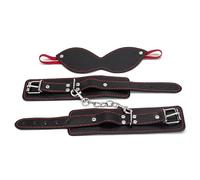 SM Bondage Set Adjustable Blindfold Wrist Restraint Kit With Rivets Couple Toys
