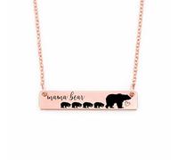 SM Design ST-MBEAR-BAR Collier en acier inoxydable avec inscription « Mama Bear » avec petits enfants sur elle Cadeau de fête des mères, anniversaire, Noël, nouvelle maman, 1/4”x1.5” / Chain: Standard