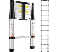 SM® - Echelle télescopique 3,2M, échelle pliante antidérapante, 48x9,5x76,5cm escabeau, bouton de rappel unique, échelle polyvalente en alliage d'aluminium, capacité de charge 170kg - Idéal pour les r