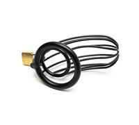 SM Fétiche - Cage de Chasteté en métal Grille 12 x 3,5 cm Anneau 50 mm Noir
