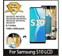 SM-G973F/DS G973U Premium Lcd pour Samsung S10 écran tactile numériseur panneau assemblée G973 Lcd avec cadre Black Frame Cover