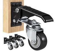 SM® - Jeu de 4 roulettes pivotantes d'établi - Charge max. 74,8kg - Roulettes de meuble avec double roulement à billes - Roulettes pour charges lourdes en polyuréthane - Roulettes de transport avec fr