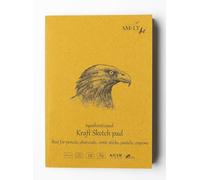 SM.LT Bloc à dessin Kraft, idéal pour crayons, stylos, craies, fusain, pastels, format A5, composé de 60 feuilles, 90 g/m² 5EA-60/KRAFT