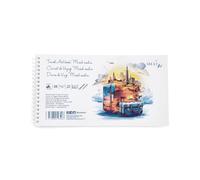 SM.LT Bloc à spirale de voyage adapté à toutes les techniques de dessin, composé de 25 feuilles 160 g/m², format 280 x 150 mm TB-25 (25) TS