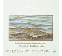 SM.LT Bloc aquarelle en papier blanc, 10 feuilles, 300 g/m², 28 x 28 cm AS-10(300) Q/PRO/FSC