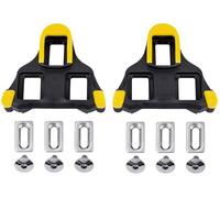 SM-SH11 Cales de Pédales Automatiques, 6 Degrés de Liberté, Noir et Jaune, avec Vis et Plaques de Fixation Compatible avec Shimano SPD-SL, Chaussures de vélo de Route à perçage 3 Trous, Look keo