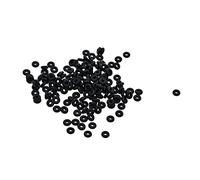 SM SunniMix 100x Black/Clear Rubber Stopper Spacer Bead Fit Bracelet à Breloques Européen - Noir, 5x2mm