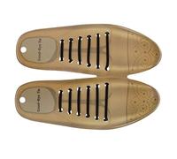 SM SunniMix 12x Pas de Cravate élastique Enfants Adultes Lacets de Chaussures Oxford Robe Ronde Lacets Cordon - Noir, comme décrit