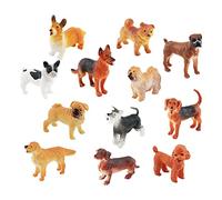 SM SunniMix 12x Simulation Chien Chiffres Animaux Début Jouet Éducatif Chien Miniature Playset Figurines Animales pour Ornements de Chambre