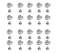SM SunniMix 20 Pièces Argent Motifs Rivets Métal Rivets Goujons Artisanat Décoration Réparation Couture Accessoires pour Sacs Vêtements Chapeaux