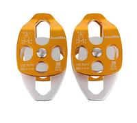 SM SunniMix 2X Poulie en d'aluminium Robuste Poulie Double Corde poulie pour Levage d' de Levage, Or, 15 x 8 x 5,5 cm