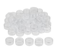 SM SunniMix 50x Flacon Vide Bouteille Cosmétique Vide en Plastique Pot Contenant Voyage avec Couvercle pour/Poudre/Lotion/Boucle d'Oreille/Bijoux, Blanc, 2g