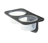 SM SunniMix à Tortue Bol d'Aliment Abreuvoir Mangeoire Reptile Vivarium Tortoise Gecko Serpents avec Ventouse, Noir, Double Treillis