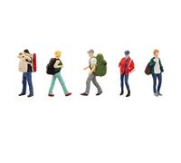 SM SunniMix Figurines de Train Miniature, 5 Pièces échelle 1:64 Peint Modèle de Train Personnes Figurines Routard Randonneur Personnes pour Scènes Miniatures TRAI - C