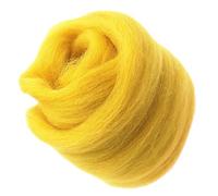SM SunniMix Laine Cardée à Feutrer, Kit Feutrage Aiguille DIY Peluches Cadeau pour Enfant, Jaune foncé