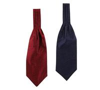 SM SunniMix Lot de 2 Cravates Cravates à Pois pour Hommes, Tissées En Jacquard, Ascot Décontractés