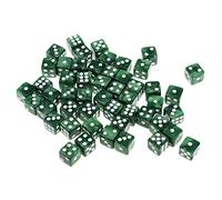 SM SunniMix Lot de 50 Matrices de Dés 12 Mm D6 12 Mm en Acrylique à Carrées avec Pépins, Vert