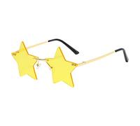 SM SunniMix Lunettes de Soleil en Forme d'étoile Pentagramme pour Hommes Femmes personnalité irrégulière Shopping Voyage Nuances Uniques Lunettes sans Cadre - Jaune